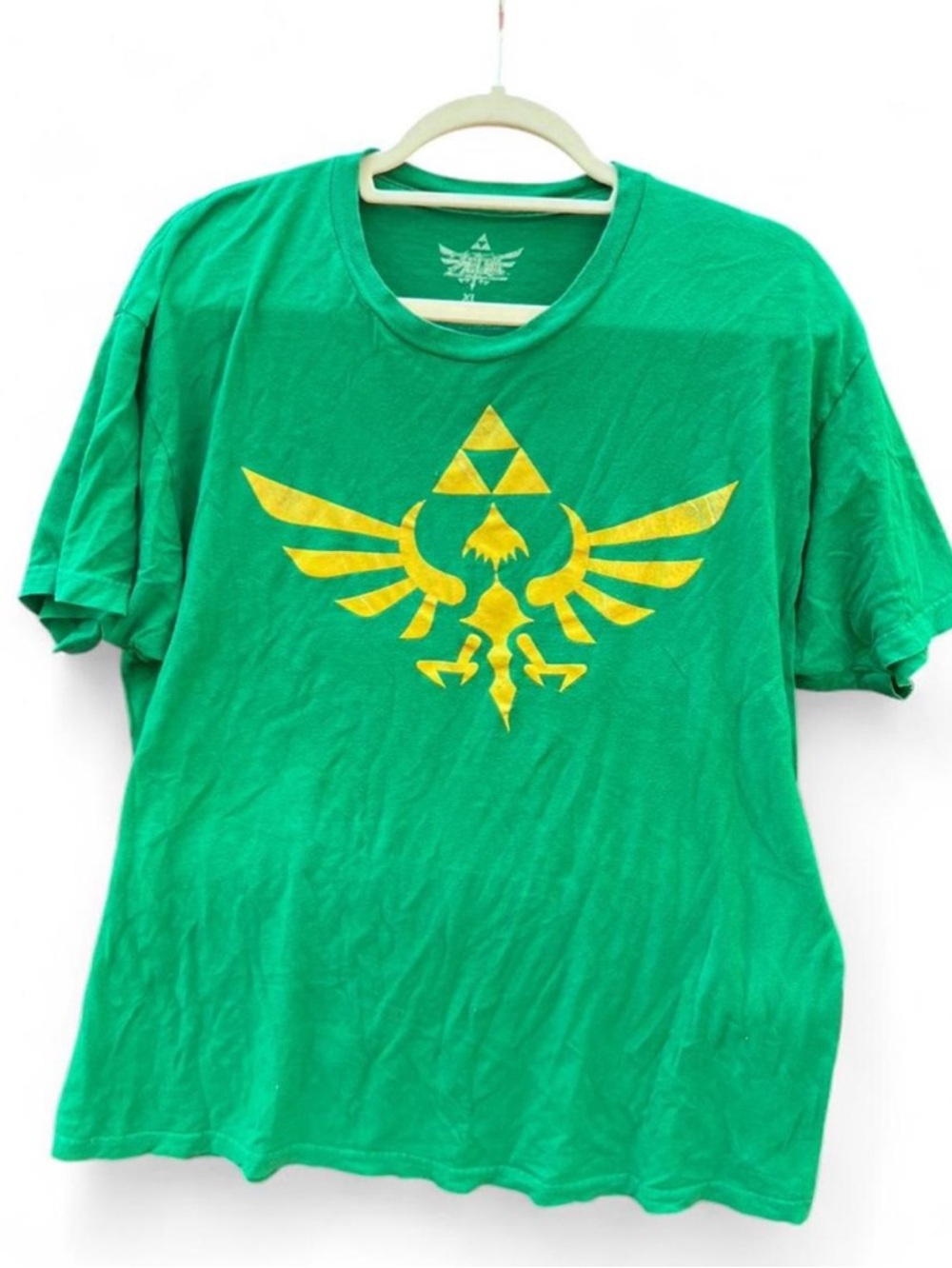 Y2K WindWaker Legend of Zelda Green Graphic Tee - Yellow Crest